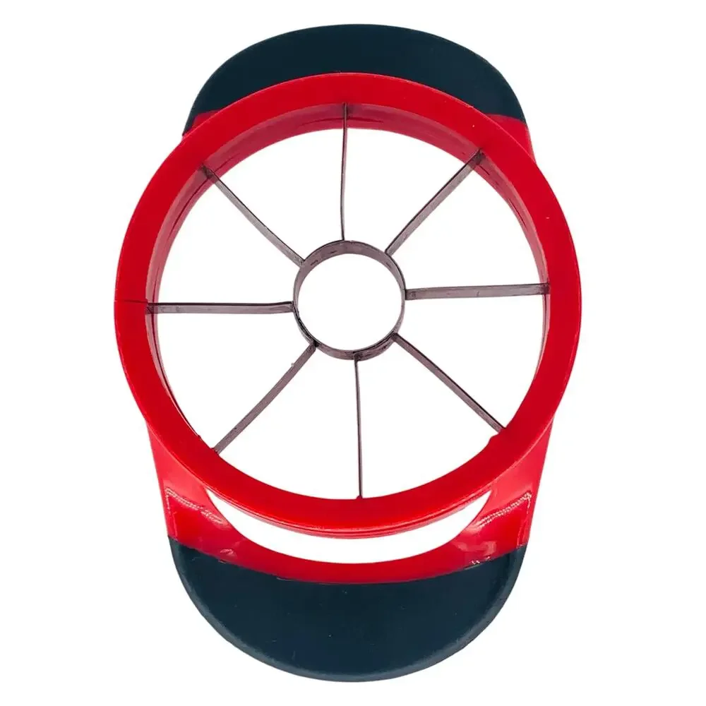 Apple Slicer Cutter Stainless Steel Corer Red Handle Slice Blade Pear One Motion